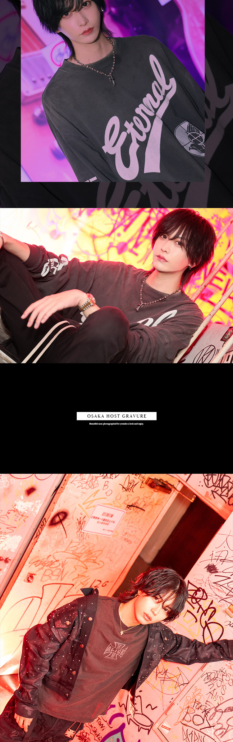 ミナミのストリートに、スタイリッシュすぎる男たちが見参ッ!!『DILEMMA』の今注目の3人組がグラビアに登場!!